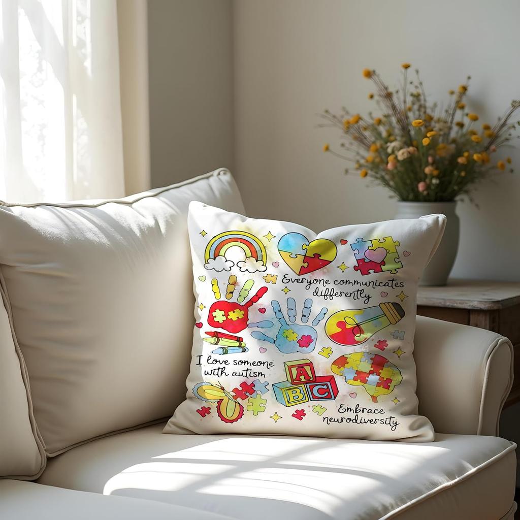 Strawberry Bow Decorative Pillowcase - 18x18 Inch Throw Pillow Covers Coverstrawberry Room Decor, Sweet Gift for Girls & Teens