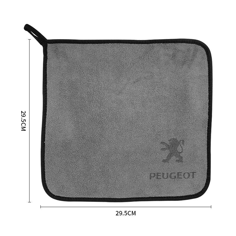 

2026 Hot Car Sticker Microfiber Towel Car Wash Cleaning Drying Cloth Car Care Rag for Peugeot GT 308 T9 208 508 2008 Rifter 508