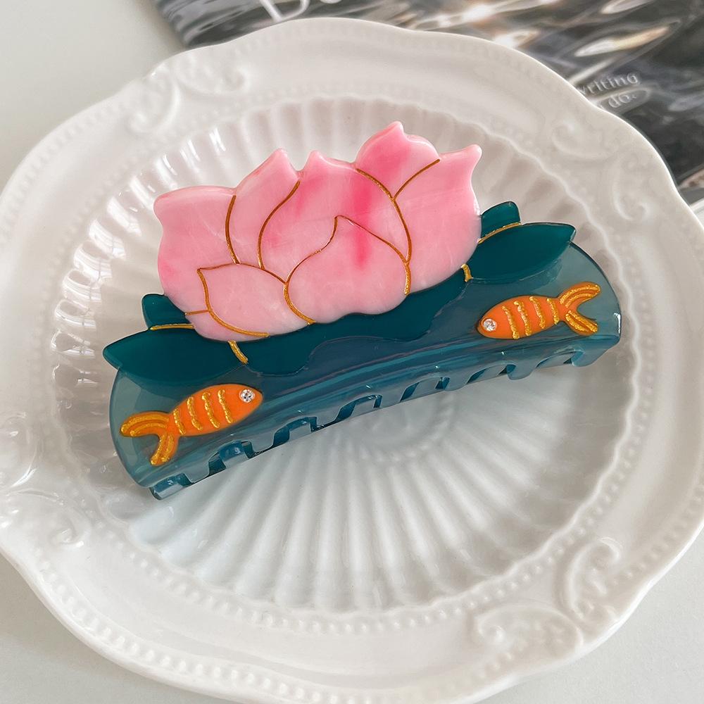 1pc Creative Shell Pearl  Starfish Acetate Grab Clip with Diamond Shark Clip Hairpin, Temperament Niche Hair Accessories