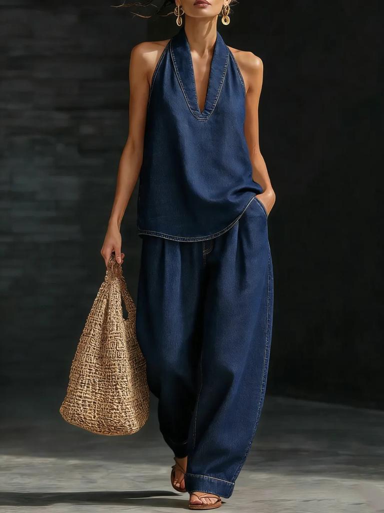 In the Autumn of 2026, the New Women's Clothing European and American Style Suit Lapel Retro Washing Water Makes Old Denim Buckle Tops Wide