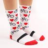 Radsocken Herren Damen Professionell Sport Pro Kompression Rennradsocken Mountainbike-Socken Rennsocken Herzmuster