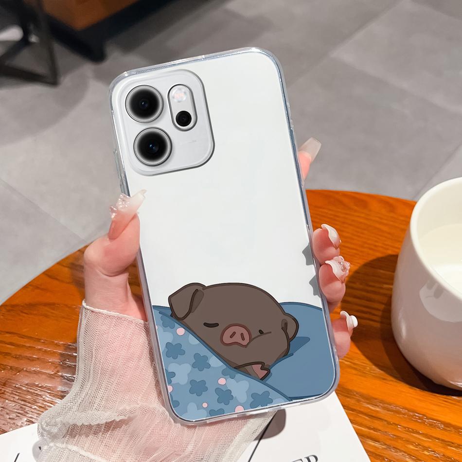 For Oppo Reno 14F 5G Phone Case Leisure Style Patterns Soft Silicone TPU Transparent Lightweight Cover For Oppo Reno14 F Capa