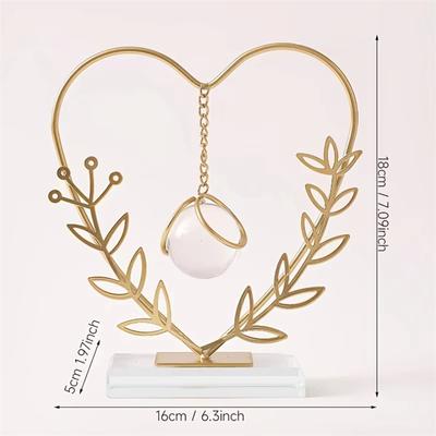 Metal Home Decoration Crafts Light Luxury Desk Crystal Ball Pendant Living Room Bedroom Study Office Desktop Decoration Ornament