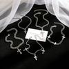Multi Layer Cross Charm Chain Bracelet Set Gothic Religious Stackable Bracelets for Women