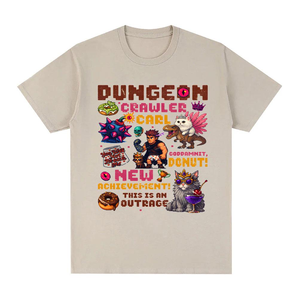 Dungeon Crawler Carl Pixel Art TShirt Summer Casual Oneck Tshirt New Style High Quality 100Cotton Comfortable Short Sleeve