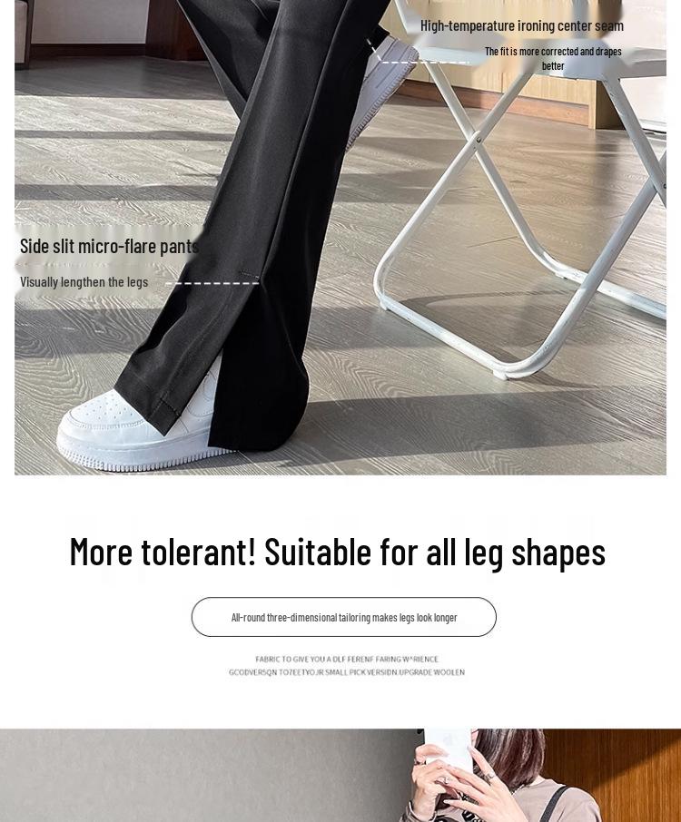 2026 Herfst/Lente Afslankende Zwangerschapsbroek met Micro-flare en Split
