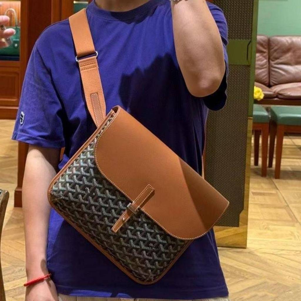 Genuine Leather Messenger Bag 32x25cm, Unisex Crossbody Sling Bag for Men & Women, Durable Shoulder Satchel for Work & Travel