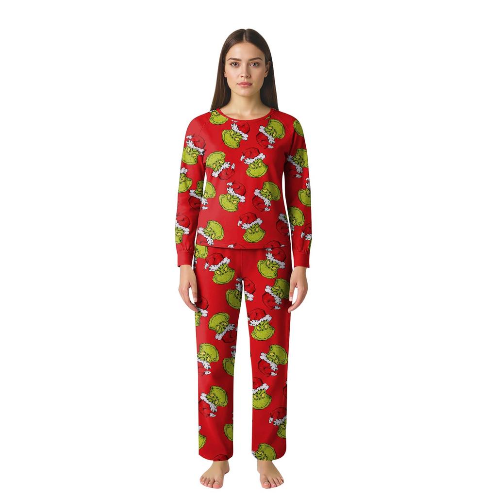 Christmas Prints Family Matching Long Sleeve Tops+Pants Set Family Matching Sets