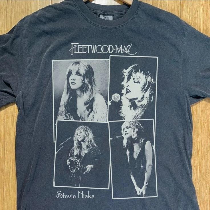 Stevie Nicks Fleetwood Mac band 90s Retro style Black T shirt vtg S5XL Unisex T-Shirt XL