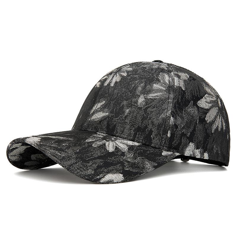 Women s Spring Summer Baseball Cap Printed Hard Top Cap Outdoor Sunscreen Hat серый