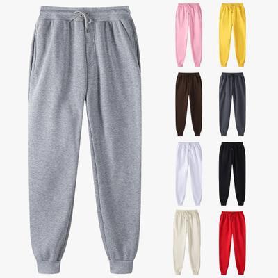Women Sport Pants Drawstring Elastic Waist Loose Jogging Ankle-banded with Pockets Solid Color Jogging Running Sweatpants Casual Trousers