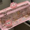 Swimming Line Puppy Double-layer Pencil Case Transparent Love Wind Double-layer Large-capacity Student Stationery Storage Pencil Case