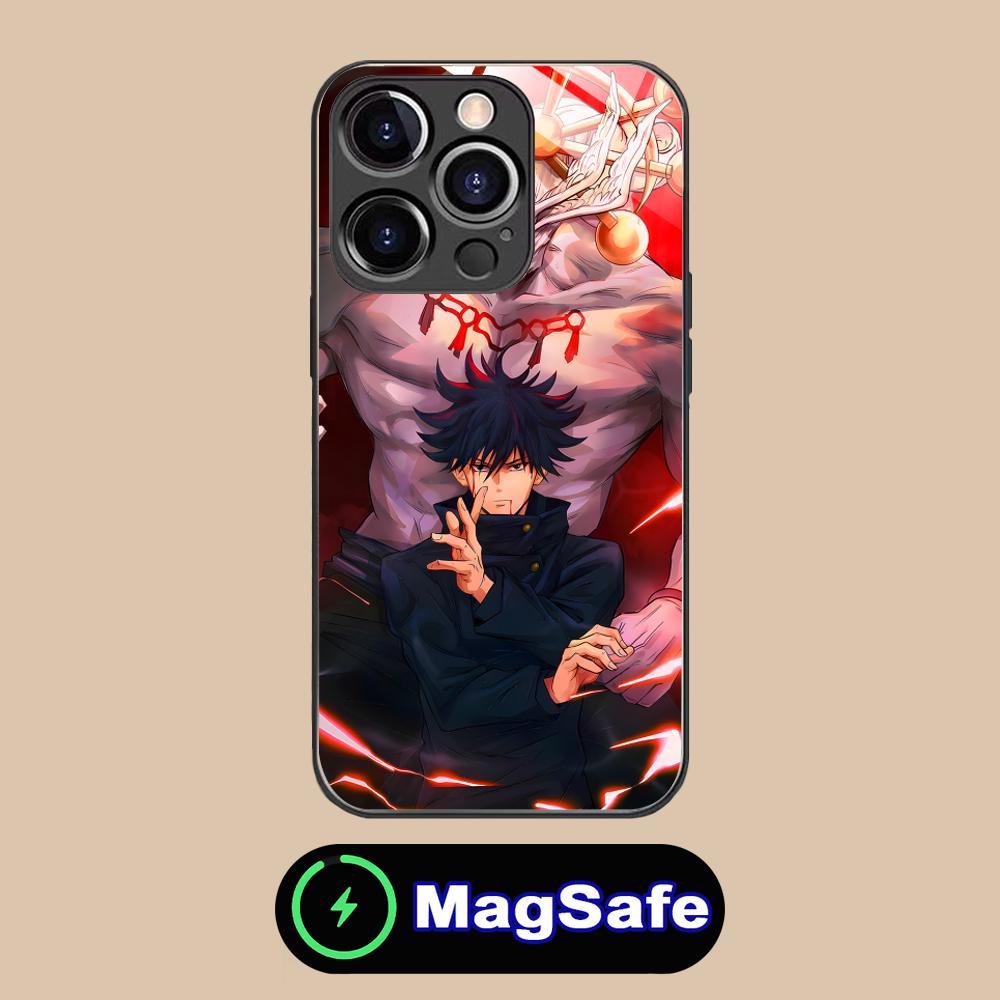 

Jujutsu Kaisen Megumi Mobile Phone Case for iPhone 17 16 15 14 13 12 11 Pro Max Plus Mini MagSafe Glass Colour Cover Luxury iPhone 11 Pro Max