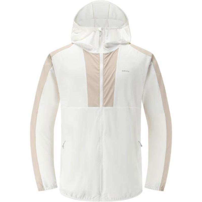 

DECATHLON HELIUM 550 Дизайн в стиле колор-блокинг Солнцезащитная Дышащая Куртка с капюшоном Мужская Светло-меловый серый XL