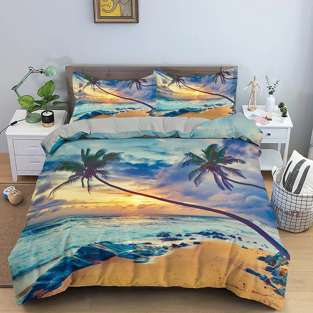 Starfish Duvet Cover Conch Beach Pattern Bedding Set For Kids Bedroom 3D Quilt Cover Ocean World Comforter Covers Home Textile