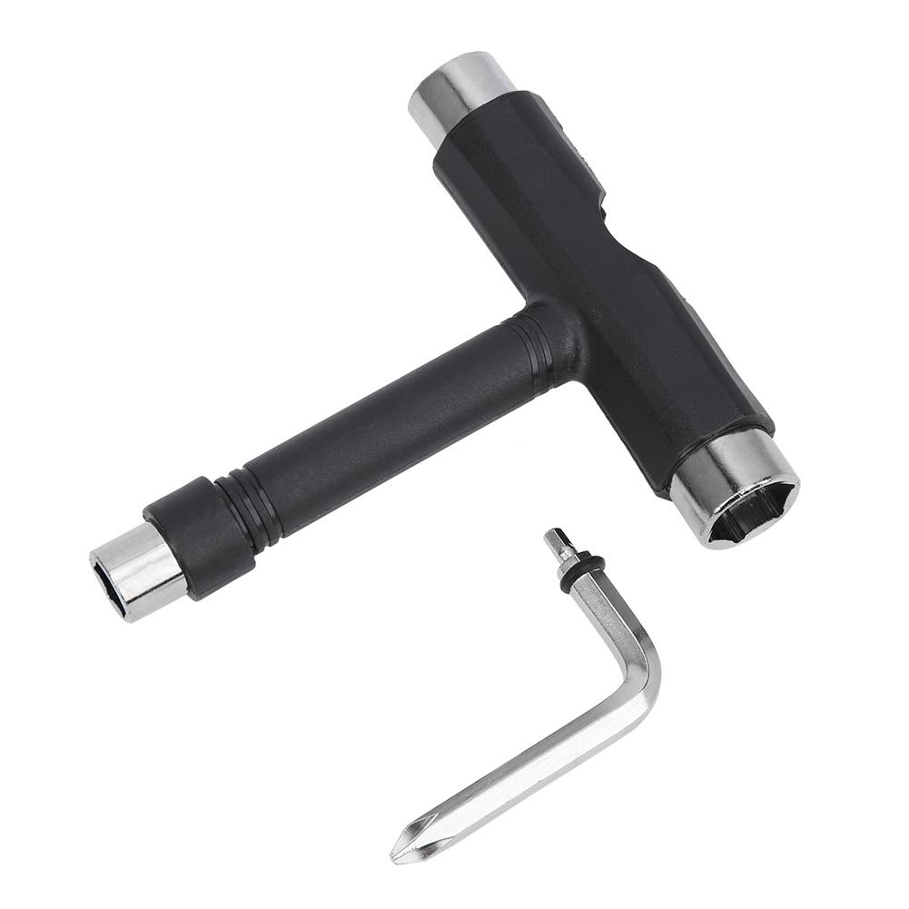 Professional Skateboard Tool Kit Multipurpose LT Type Wrench Five Functions Black