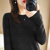 Women's O-Neck Thin Sweaters Solid Color Print Pullovers Fashion Casual  Autumn Winter Long Sleeve Pull Jumper Commuter Knitted Base Shirt