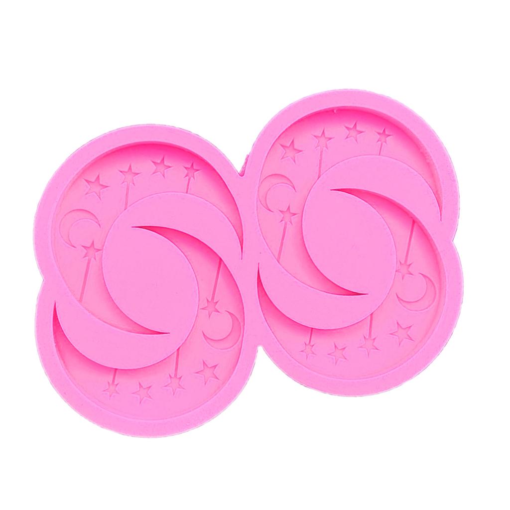 Moon and Stars Earring Decor Mold DIY Epoxy Resin Keychain Silicone Mold Christmas Pendant Mold Home Decorations Mold