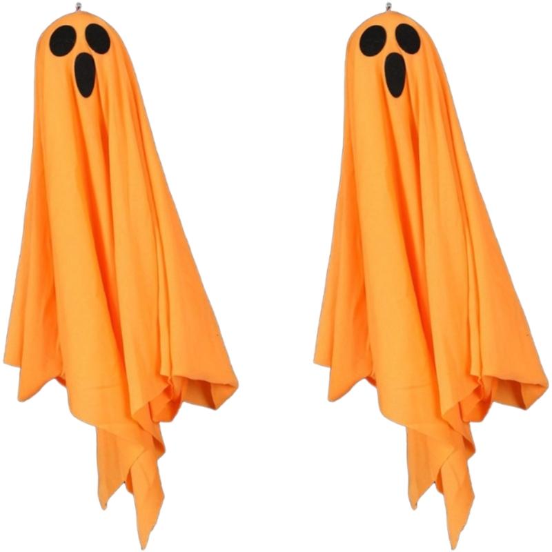 Pack Of 2 Glowing Hanging Phantoms Figures Halloween Party Supplies Outdoor Safe Easy Installation Festival Atmosphere