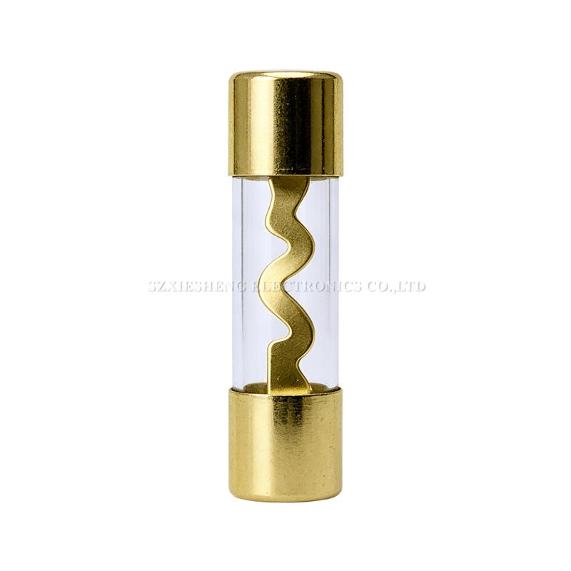 5PCS 10*38MM Gold Plated Glass AGU Fuse Fuses Pack Car Audio Amp Amplifier 10A 15A 20A 25A 30A 40A 50A 60A 70A 80A 100A Car Fuse Fuse Holders1