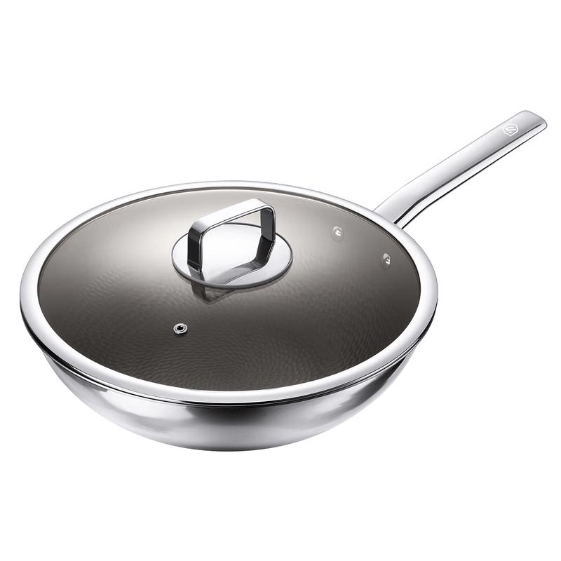 DESLON Pure Titanium Non-Coating Flat Bottom Wok