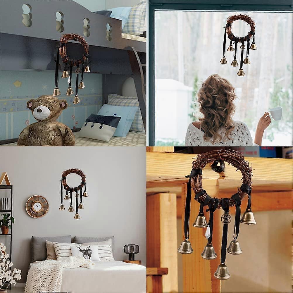 Witch Bells, Protection Door Hanger Metal Wind Chimes Handmade Magic Witch Rattan Bells