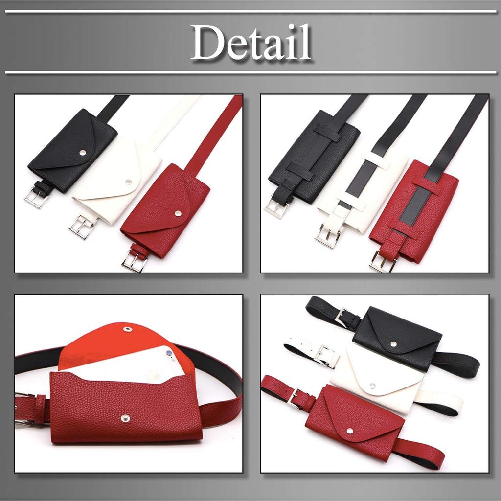 BUZZxSELECTION Leather Waist Pouch Accessory LBT063 Women's Bag, Belt, 2-Way Case, Wallet, (03 Black)