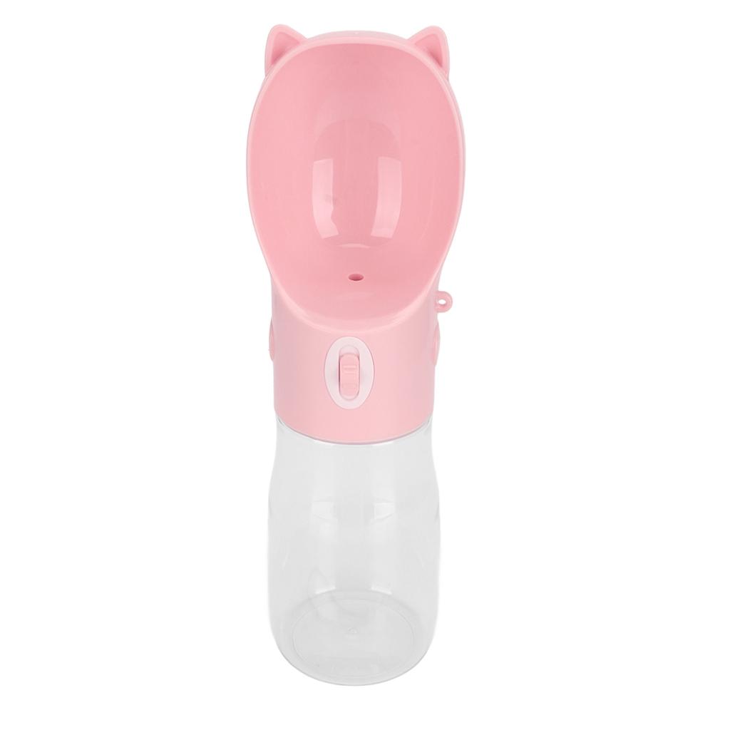 Dog Water Bottle Leakage Proof Dishwasher Safe Portable Pet Drinking Bottle for Cat Puppy Rabbit 380ml Pink S