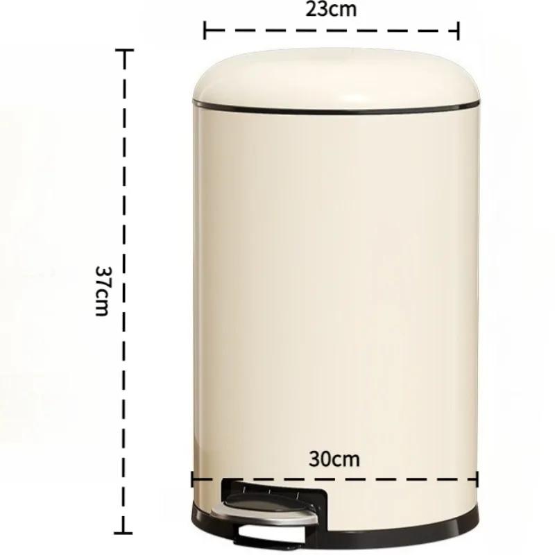 Creative Metallic Waste Bins Living Room Trash Can Paper Basket Pedal-operated Waste Bins Odor-proof Trash Can Household Cleanin
