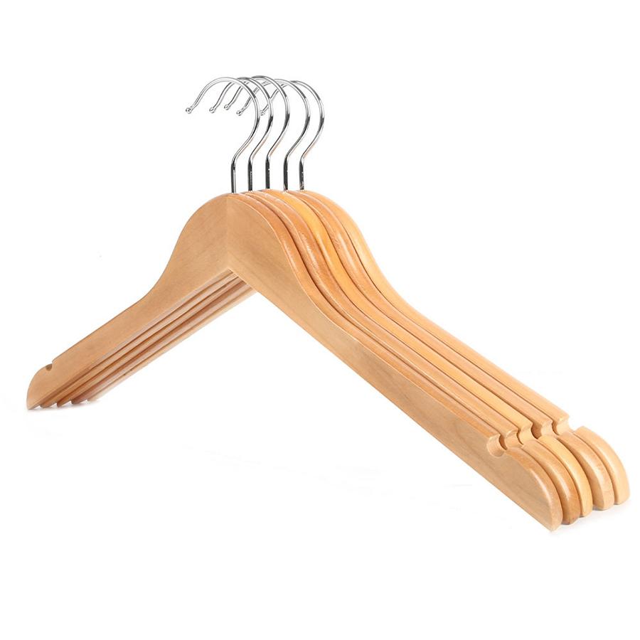 

5 шт. вешалки для рубашек и костюмов из цельного дерева для магазинов одежды для взрослых, вешалки для одежды в отелях, противоскользящие подставки для одежды