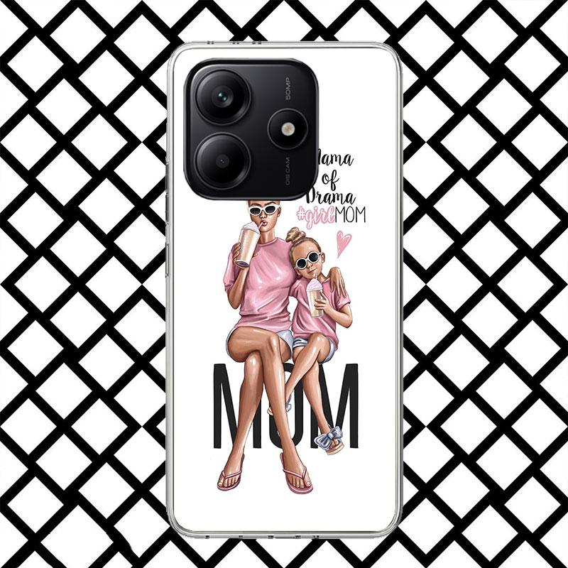 Baby Mom Girls Phone Case for Xiaomi Redmi Note 15 14 14S 13 12 12S 11 Pro Plus 11E 11T 11S 10S 5G Soft Cover Fundas Redmi Note
