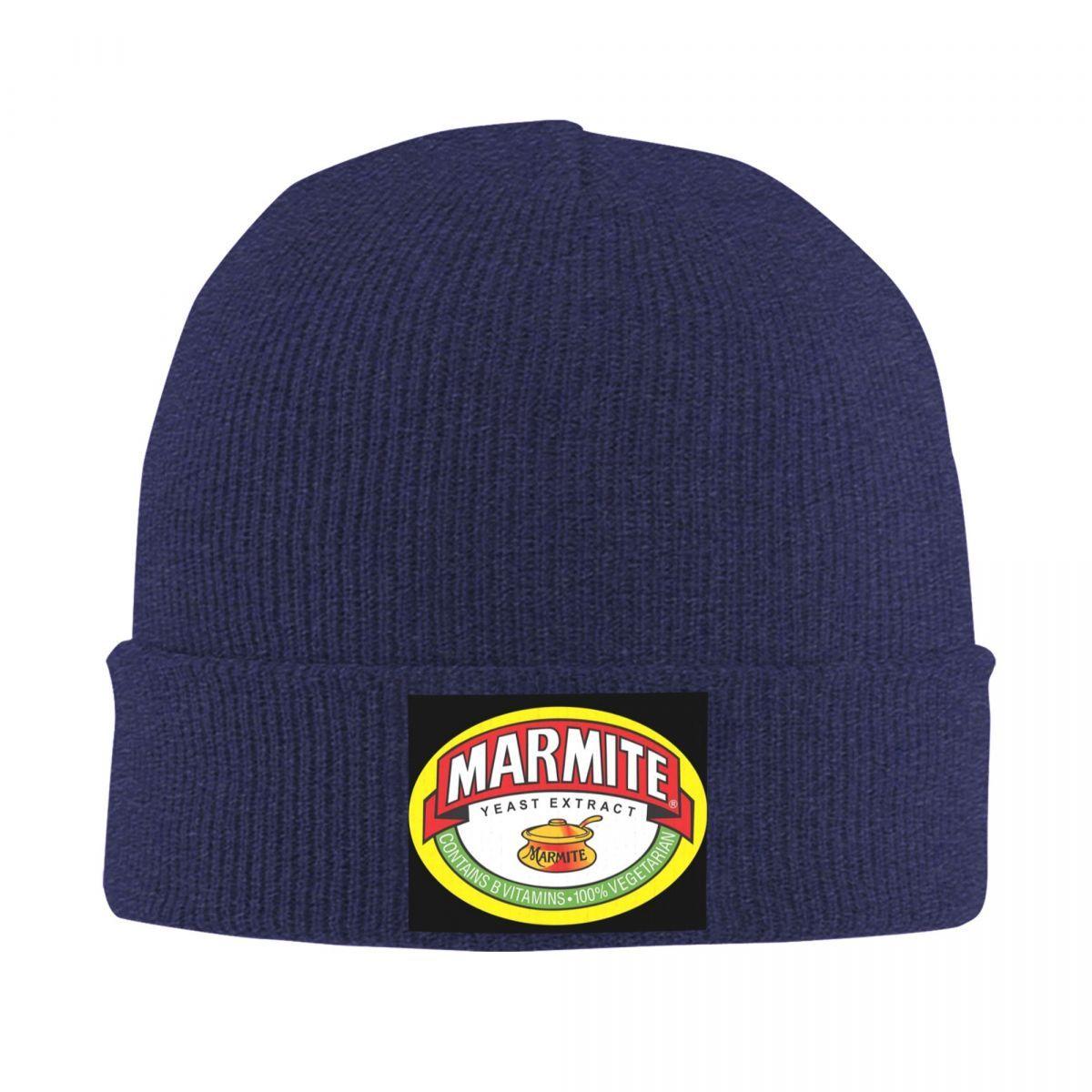 

Marmite Logos Warm Knitted Cap Hip Hop Bonnet Hat Autumn Winter Outdoor Beanies Hats for Unisex Adult