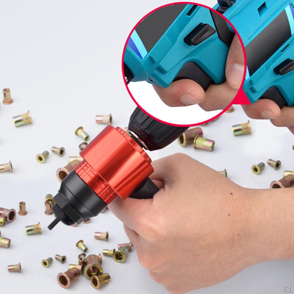 Drill Electric Rivet Adapter M3 M4 M5 M6 M8 Non-Slip Handle Compact Professional for Outdoor
