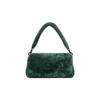 COACH Pillow 26 buckle flap closure shearling crossbody shoulder bag women's green