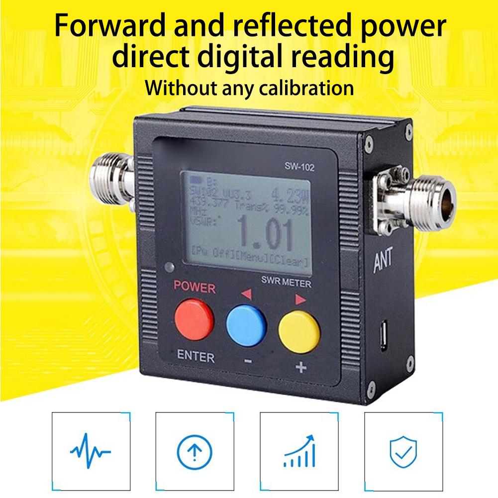 SW102 Metal Portable UV Double Digital Display Antenna Frequency Tester Standing Wave Meter