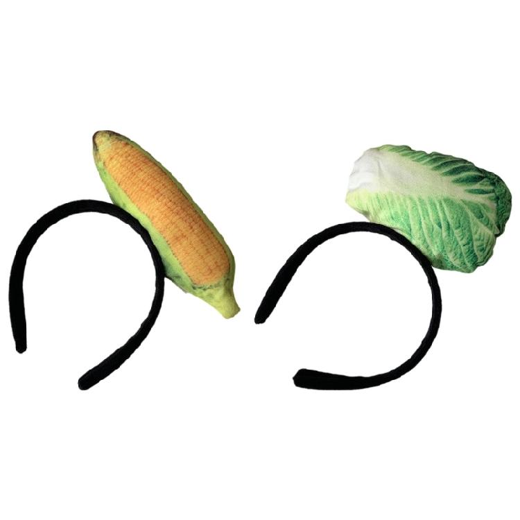 Quirky Fast Food Theme Elastic Hairband Chicken Leg Wing Vegetable Ice Cream Design Soft Fabric Headwear For All Ages
