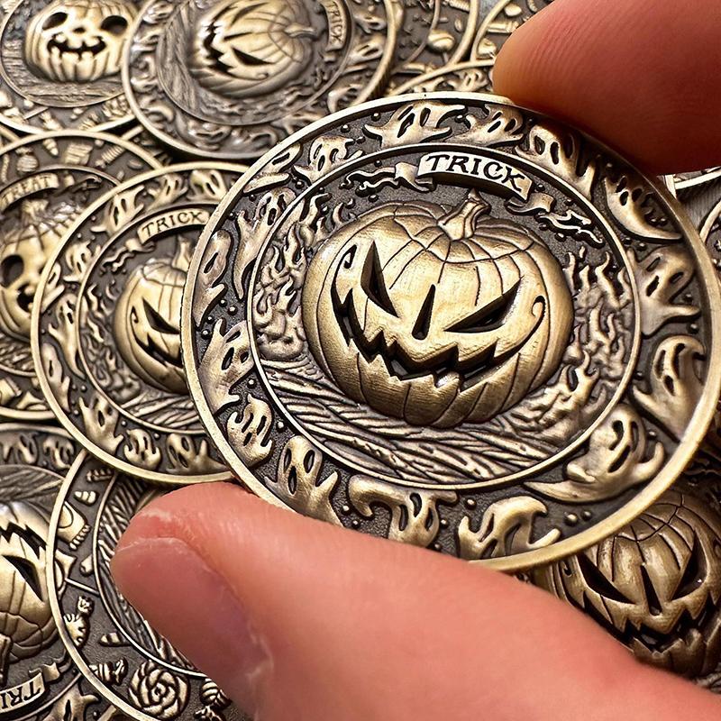 Trick Or Treat Coin, Halloween Coins With Pumpkins, Trick Or Treat Festive Decorations And Party Favors Halloween