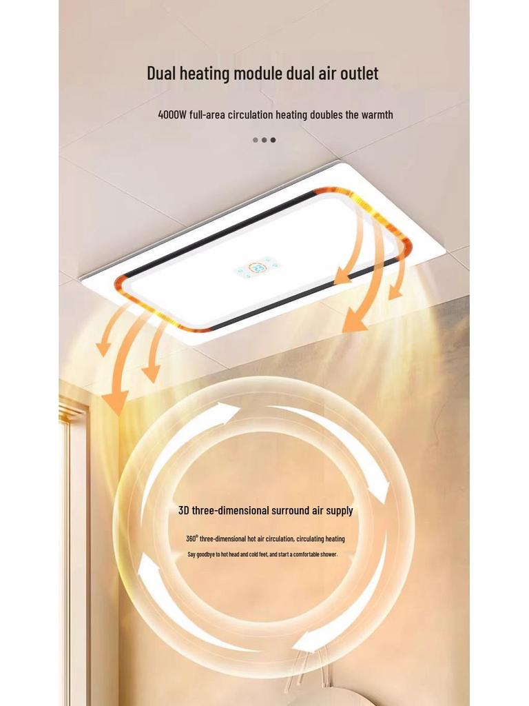 Recessed Bathroom Heater & Ventilation All-in-One: Warm Air, Hair Dryer, Lighting