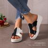 Cross-shoe Fish Mouth Slippers European and American Color Matching New Muffin Bottom Slippers Women Wear Slope Heel Cool Slippers Women 2025 Summer