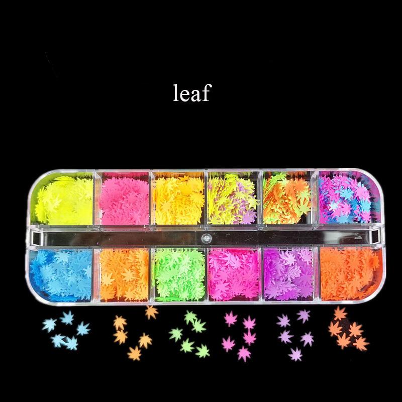 12 Grids Nail Jewelry Star Moon Leaf Design Nail Art Decorations Eye Makeup Patch Butterfly Heart Nail Sequins