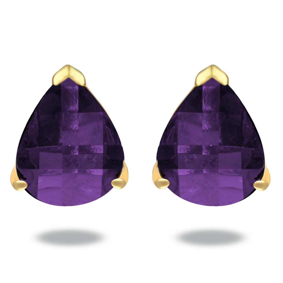 

Les Trésors De Lily [M6514] - Позолоченные серьги с аметистом Sissi - 11x9 мм