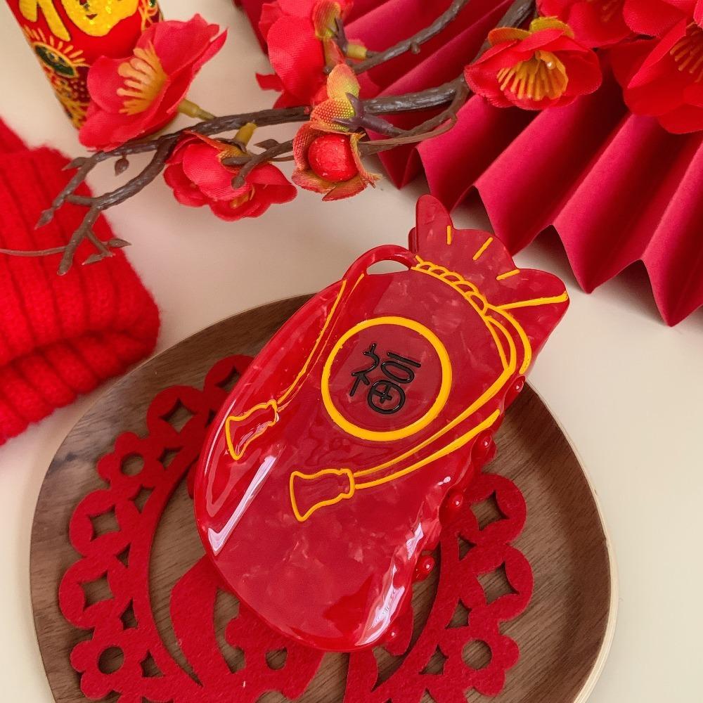 Money Bag Acetate Claw Clip Lantern Large Shark Clip Fashion New Year Hair Claw  Hair Accessories