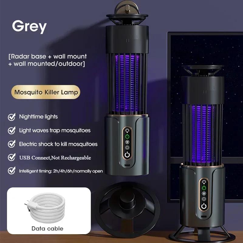 Electric Mosquito Killer Lamp USB Rechargeable Insect Trap with Timing Function Outdoor Camping Lantern for Home Garden