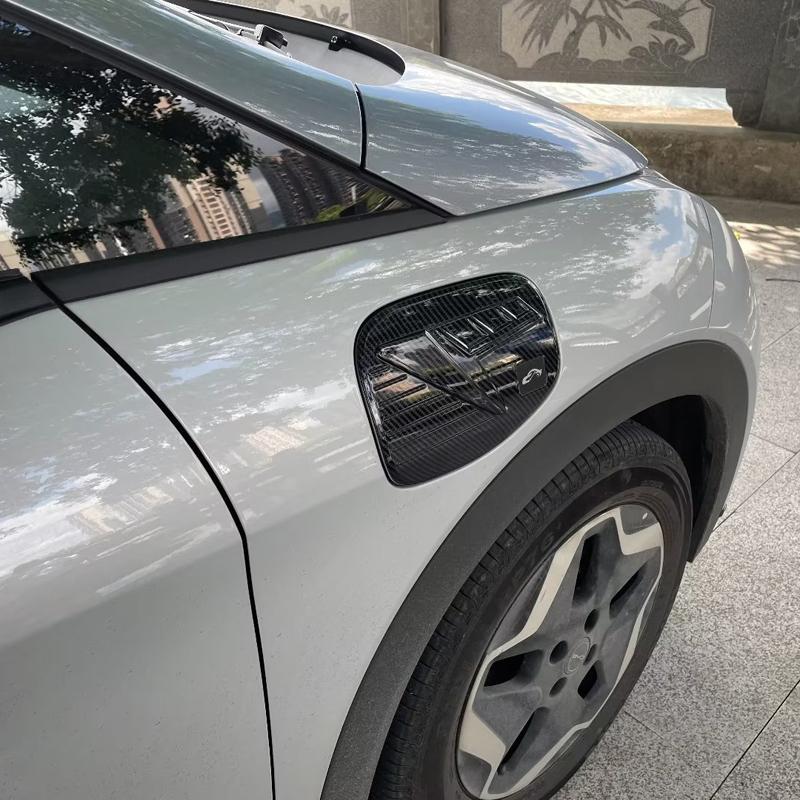 For Byd Dolphin EV EA1   Accessories Car Charging Cover Protection Decal Trim Styling ABS Carbon Black