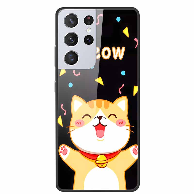 For Samsung Galaxy S25 Ultra Tempered Glass Case Back Cover Hard Phone Cases for SamsungS25 ULTRA Fundas Fashion Protector Coque