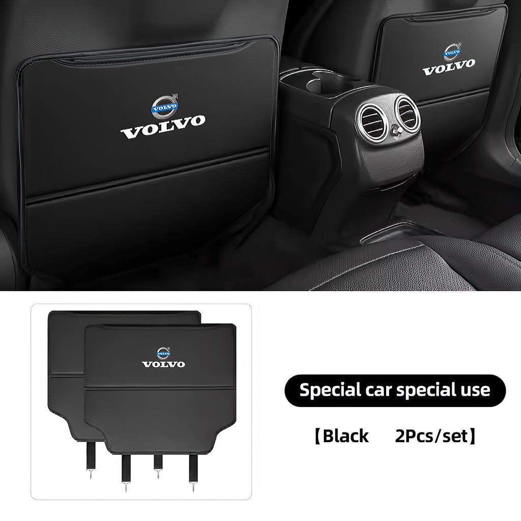 Car Seat Backside Leather Anti kick Pad Auto Storage bag For Volvo XC90 V90 V60 XC60 V40 S80 S60 S90 C40 XC40 V70 XC70 Rdesign