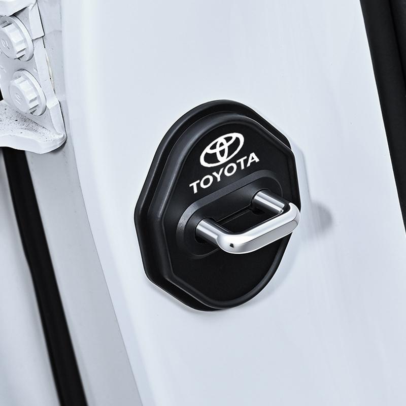 4Pcs Silicone Car Door Lock Cover Protector Sticker Cushion Dustproof Cover for Toyota Corolla Camry RAV4 Avalon Accessories