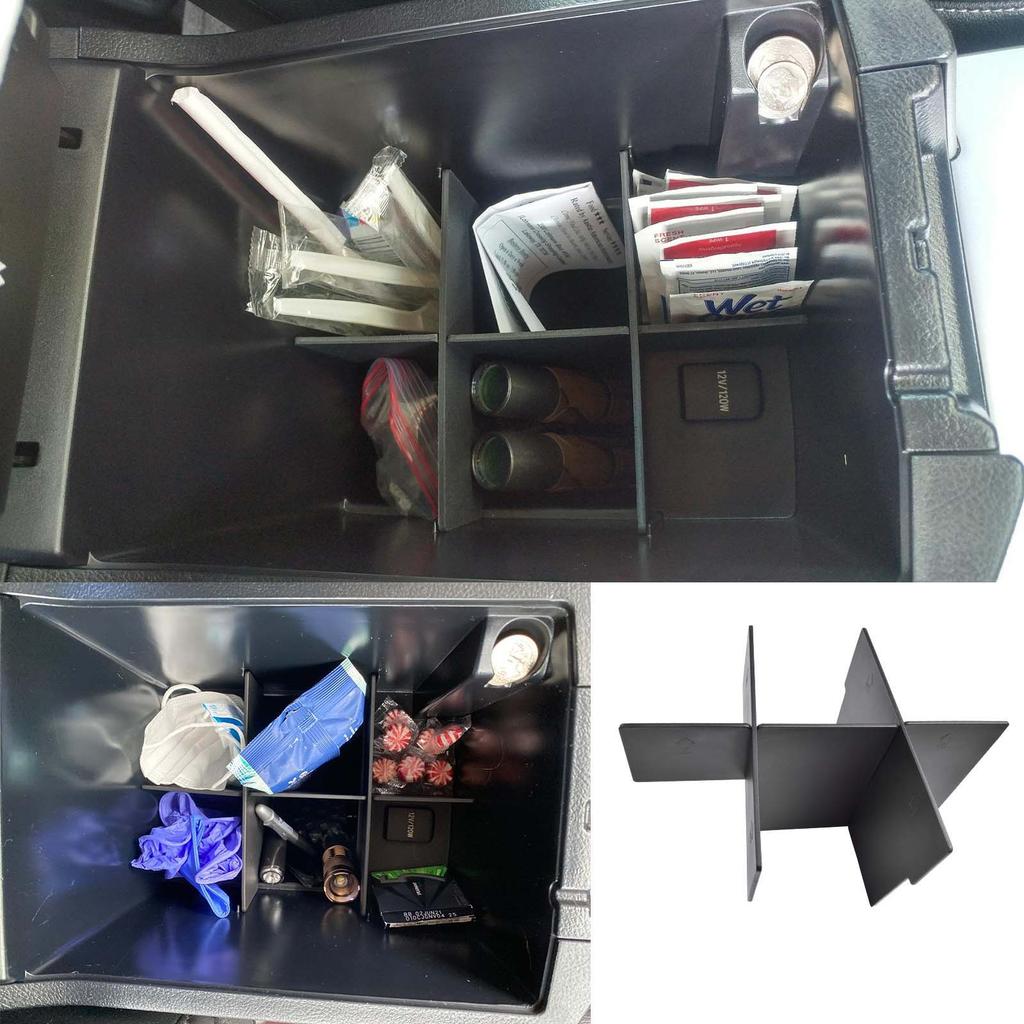 2PCS Center Console Organizer Set Compatible with 2010-2025 Toyota 4Runner Accessories Divider Armrest Tray Car ABS Storage Box