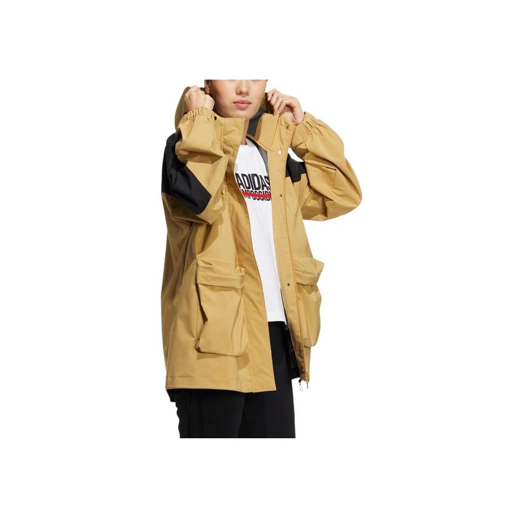 Adidas FW22 Design Logo Printed Hooded Jacket Women Jackets Multicolor HM2817