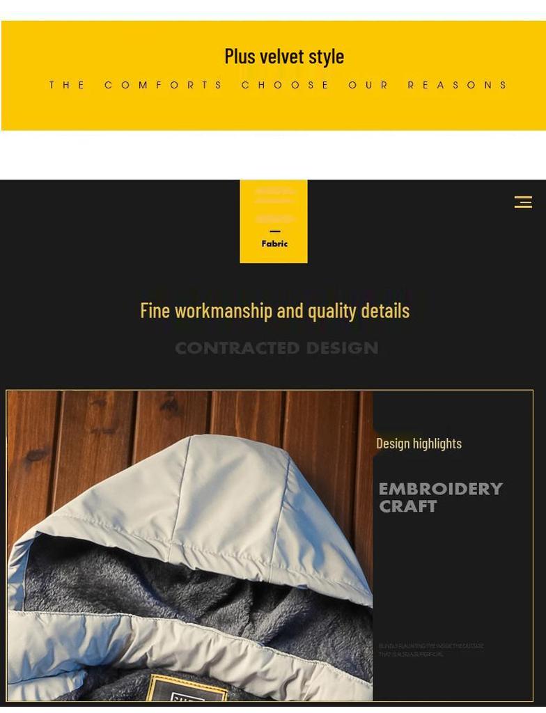 Herren Winter Kapuzenjacke Winddicht Baumwolle - Dickes Fleecegefüttertes Warme Jacke für Herbst/Winter